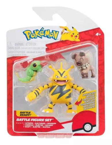 Set Figura Pokemon Battle Caterpie - Electabuzz - Rockruff