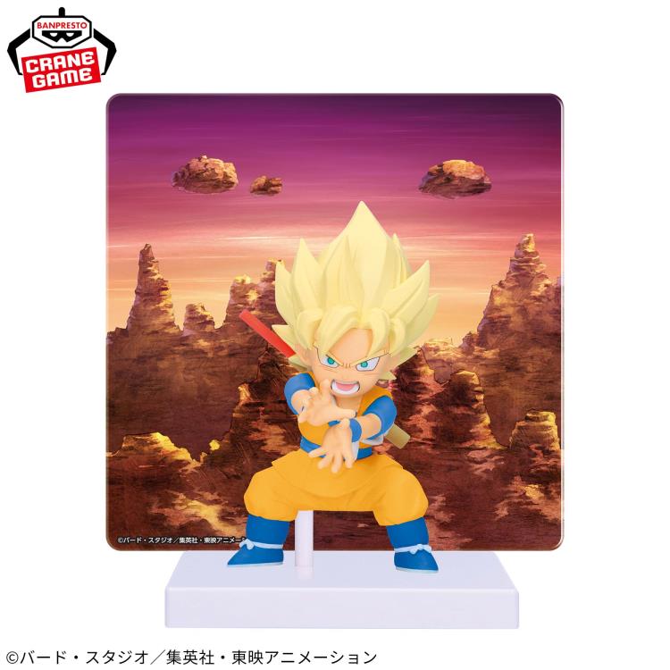 Figura Banpresto Goku de Dragon Ball Daima con panel