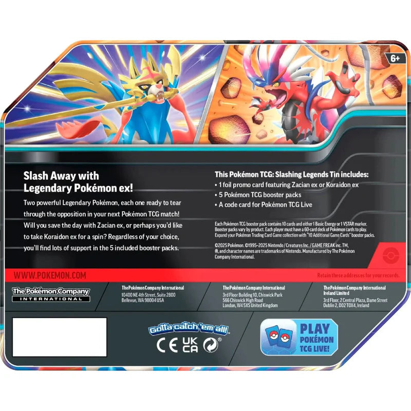 Lata Pokemon Slashing Legends Tin INGLÉS