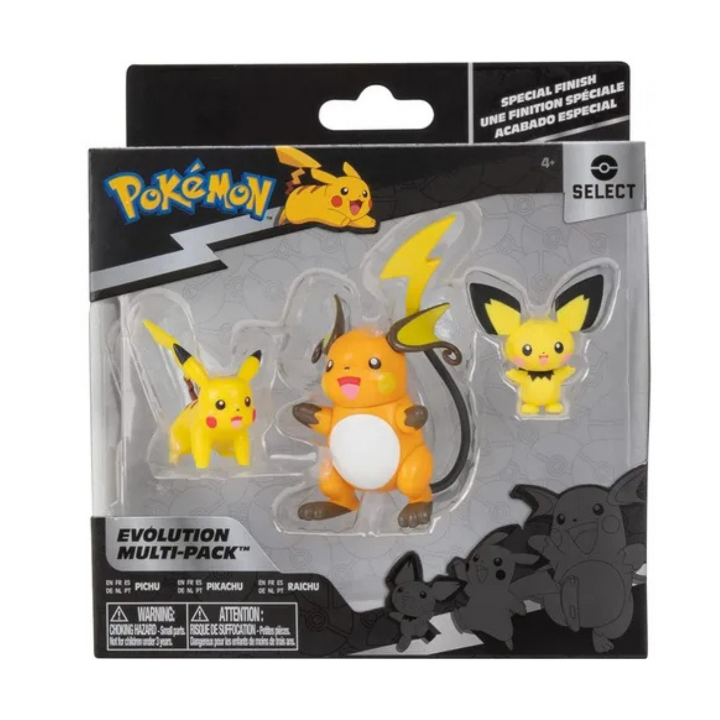 Set de 3 Pokemones Select Evolucion Pikachu