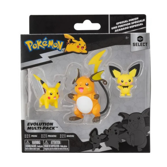 Set de 3 Pokemones Select Evolucion Pikachu