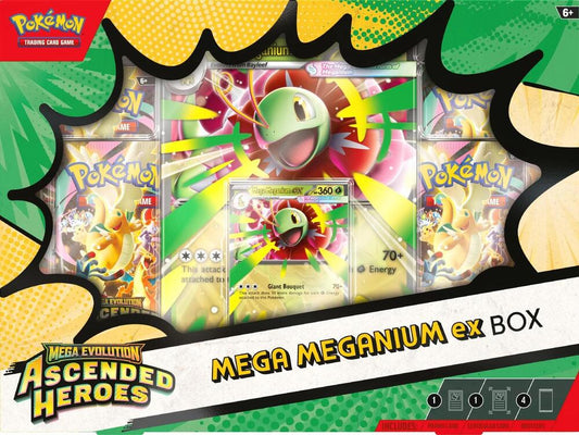 Pokemon Ascended Heroe Mega Meganium ex Box Español