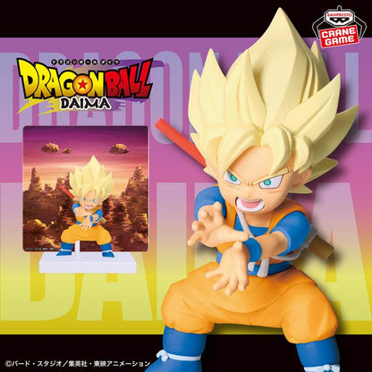 Figura Banpresto Goku de Dragon Ball Daima con panel