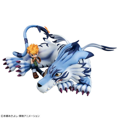 Figura Megahouse -Digimon  Adventure G.E.M.   Series - Garurumon & Yamato Ishida