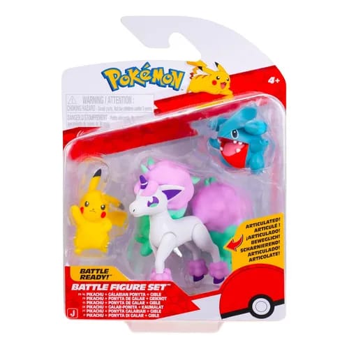 Figura Pokemon Battle Figure Set -  Pikachu - Ponyta di galar -Gible